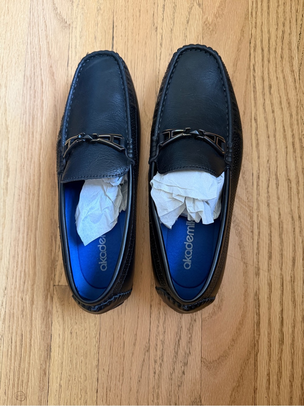 Akademiks Black Slip-On Moccasin Loafers with Metal Bit